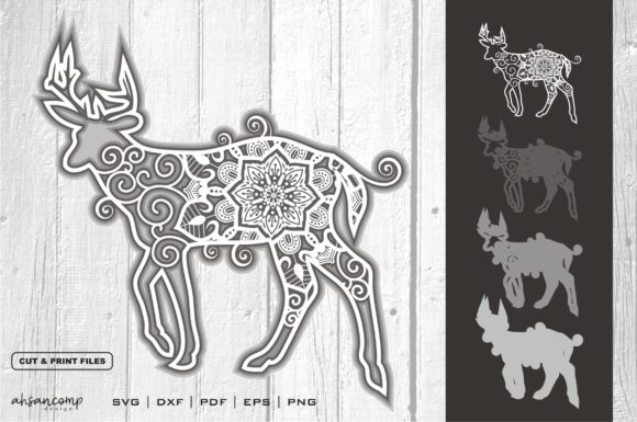 3D Deer Mandala: A 3D SVG for Shadow Boxes & Branding