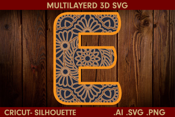 3D SVG Letter E for Shadow Boxes & Etsy Shops