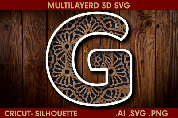 3D SVG Letter G for Stunning Shadow Boxes
