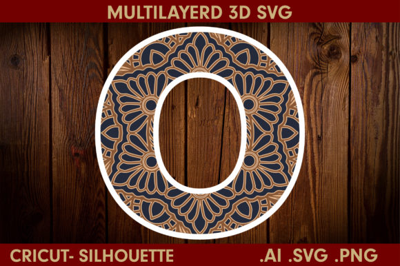 3D SVG Letter O for Shadow Boxes & Crafts