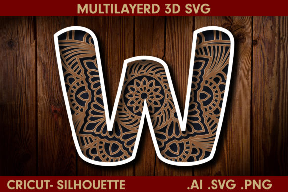 3D SVG Letter W for Stunning Shadow Boxes