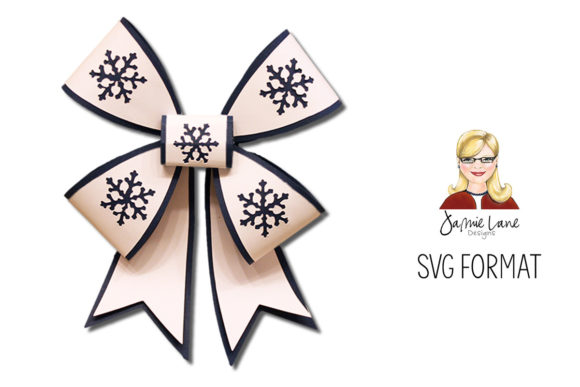 Double Snowflake Bow: A 3D SVG Shapes Asset for Blogs