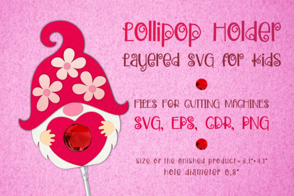 Gnome Valentine Lolly Holder: 3D SVG Shapes for Brands
