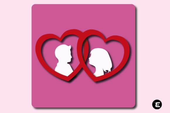 Joined Hearts: 3D SVG for Shadow Boxes & Branding