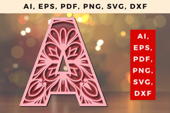 Layered a Letter Mandala SVG: A 3D SVG for Shapes