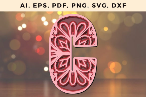 Layered C Letter 3D Mandala SVG: A Shape Review