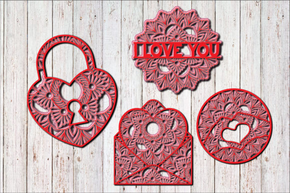 Layered Valentine's 3D SVG Shapes for Branding