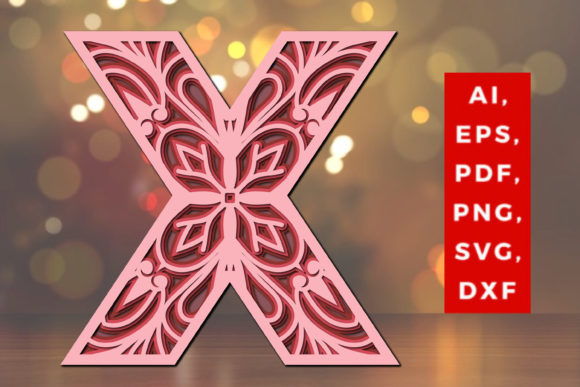 Layered X Letter Mandala SVG: 3D SVG Shapes Review