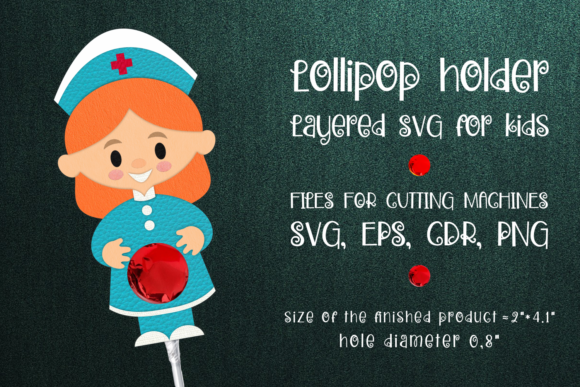 Nurse Lollipop Holder Template SVG: 3D SVG Shapes for Editors