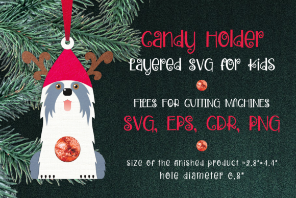 Old English Sheepdog 3D SVG for Christmas Content