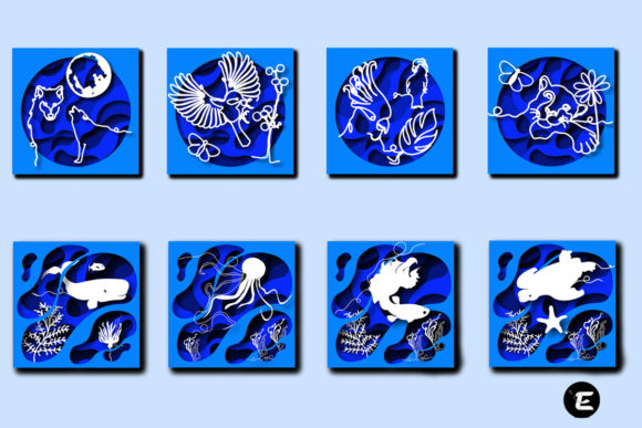 Paper Cut Bundle Craft Svg for 3D SVG Shadow Boxes