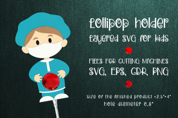 Physician Lollipop Holder Template SVG: 3D SVG Shapes