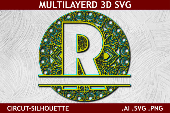 Review: Split Alphabet R Letter Mandala 3D SVG for Shapes