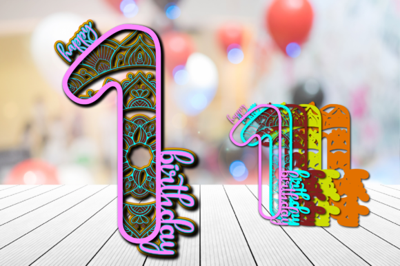 Reviewing 3D SVG Shapes: 1st Birthday Cake Topper