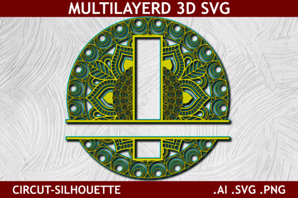 Split Alphabet I Letter Mandala: A 3D SVG for Shapes