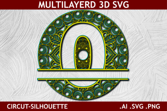 Split Alphabet O Letter Mandala: A 3D SVG for Unique Shapes