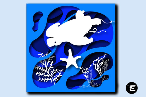 Turtle 3D SVG for Shadow Boxes and Crafts