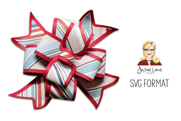 Wide Layered Gift Bow: A 3D SVG for Shapes